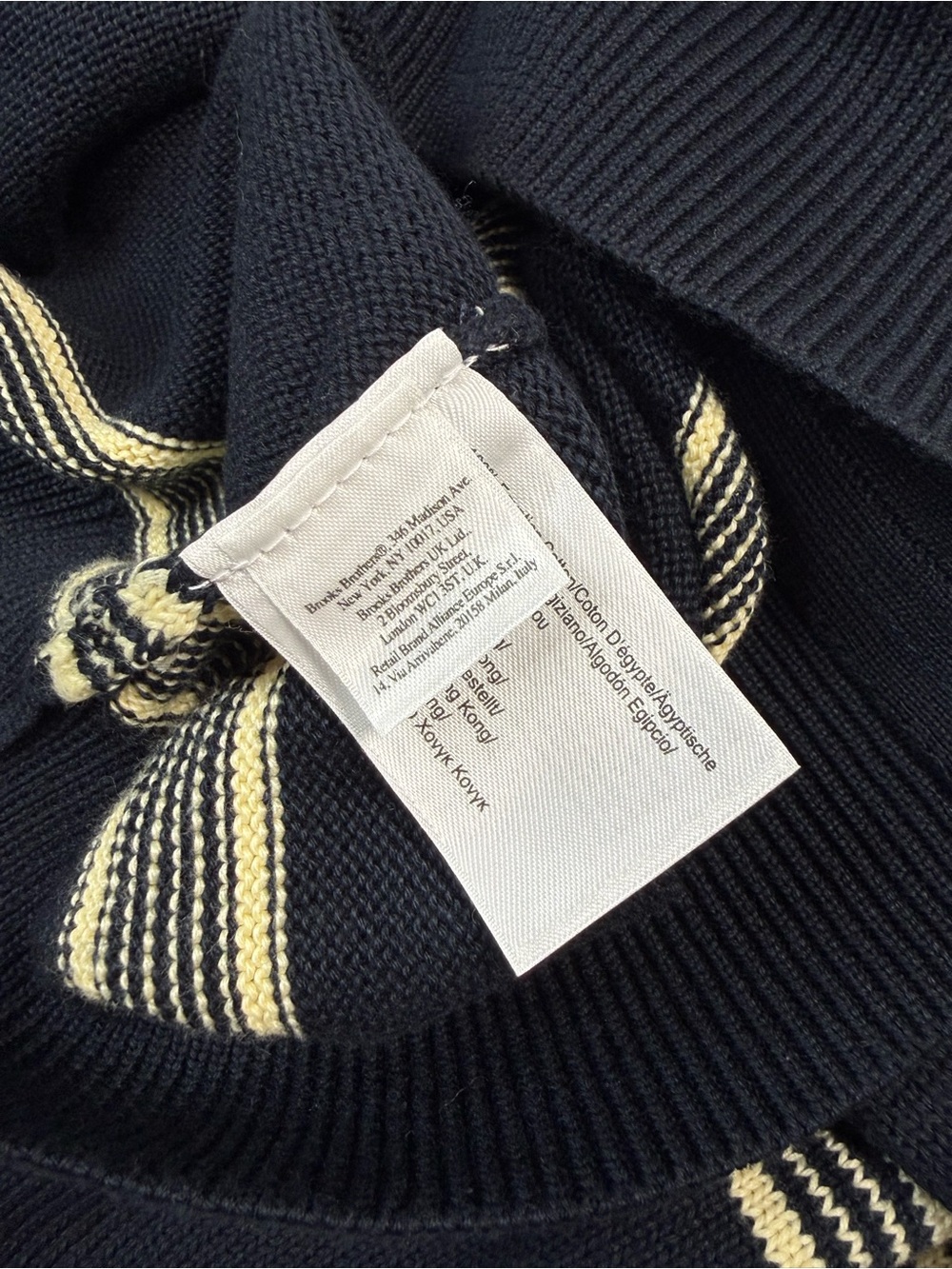 Brooks Brothers Men’s Striped Black Crewneck Zip Sweater Vest Medium - Picture 11 of 12